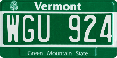 VT license plate WGU924