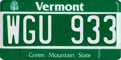 VT license plate WGU933
