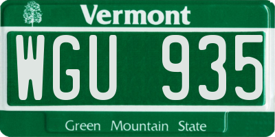 VT license plate WGU935