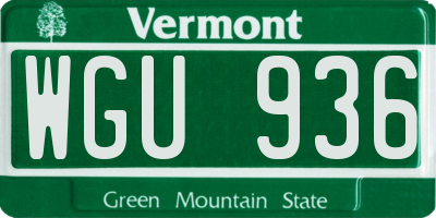 VT license plate WGU936