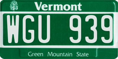 VT license plate WGU939
