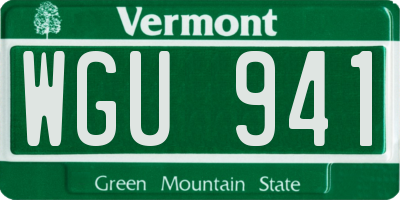 VT license plate WGU941