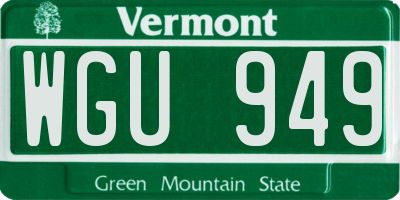 VT license plate WGU949
