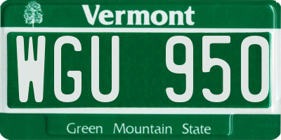VT license plate WGU950