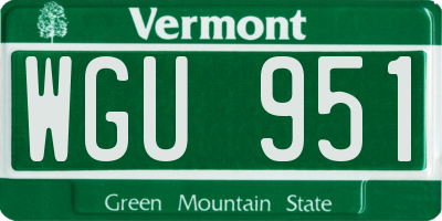 VT license plate WGU951