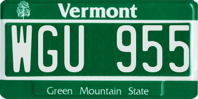 VT license plate WGU955