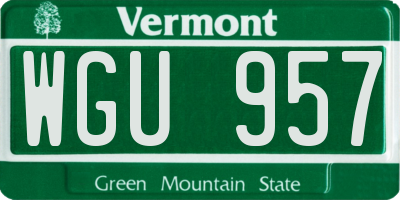 VT license plate WGU957