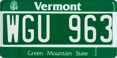 VT license plate WGU963