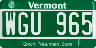 VT license plate WGU965
