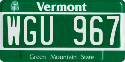 VT license plate WGU967