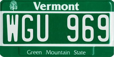 VT license plate WGU969