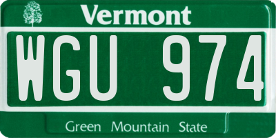 VT license plate WGU974