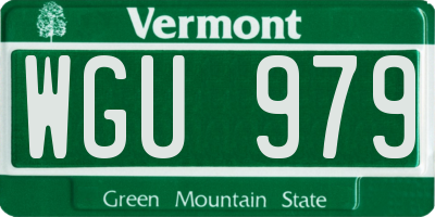 VT license plate WGU979