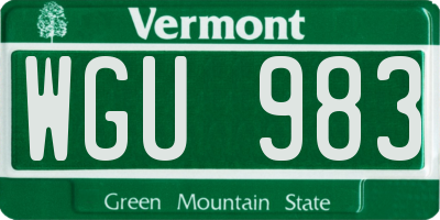 VT license plate WGU983