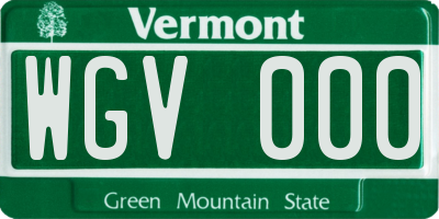 VT license plate WGV000