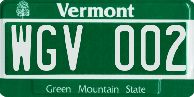VT license plate WGV002