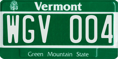 VT license plate WGV004