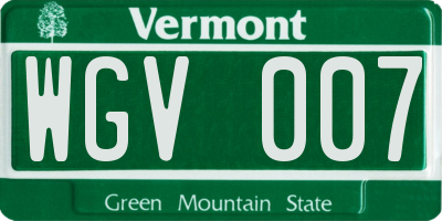 VT license plate WGV007