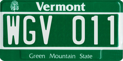 VT license plate WGV011