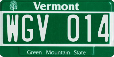 VT license plate WGV014