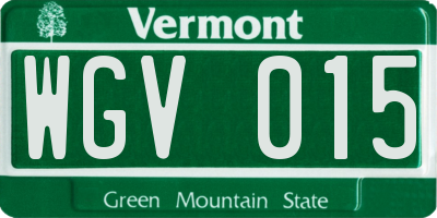 VT license plate WGV015