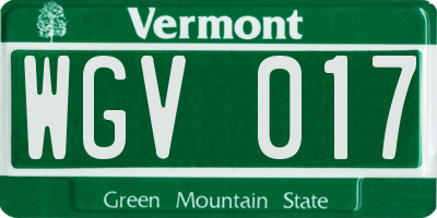 VT license plate WGV017