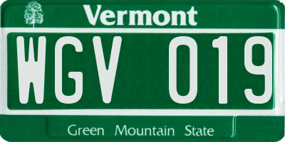 VT license plate WGV019