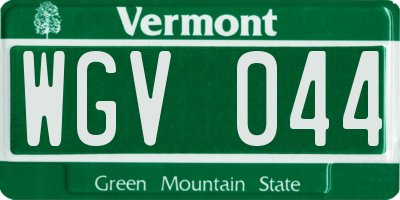 VT license plate WGV044