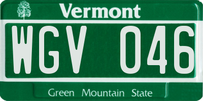 VT license plate WGV046