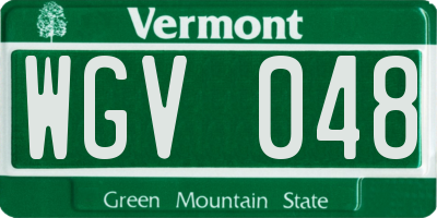VT license plate WGV048