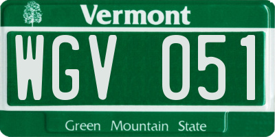 VT license plate WGV051