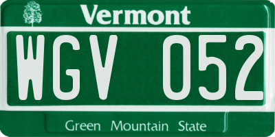 VT license plate WGV052