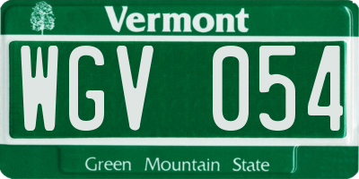 VT license plate WGV054