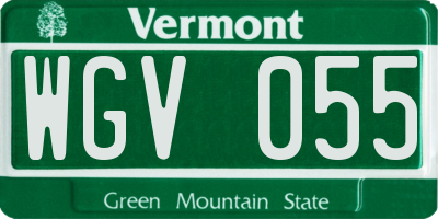 VT license plate WGV055