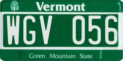 VT license plate WGV056