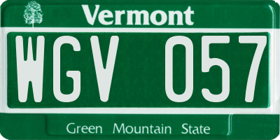 VT license plate WGV057