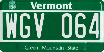 VT license plate WGV064