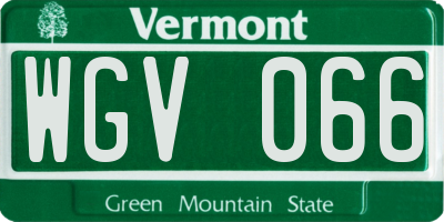 VT license plate WGV066