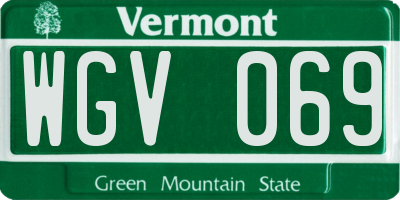 VT license plate WGV069