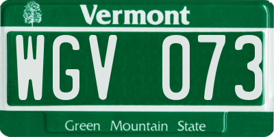 VT license plate WGV073