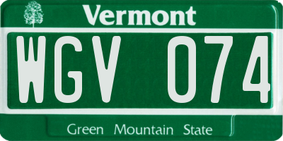 VT license plate WGV074