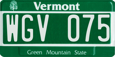 VT license plate WGV075