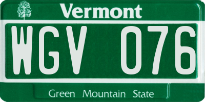 VT license plate WGV076