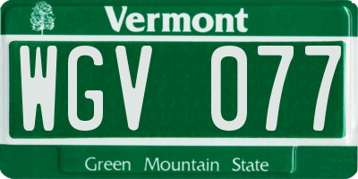 VT license plate WGV077