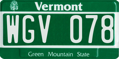 VT license plate WGV078