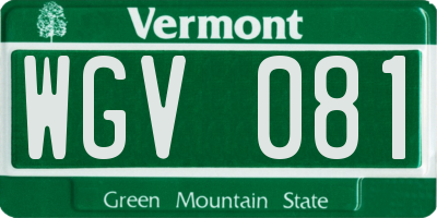 VT license plate WGV081