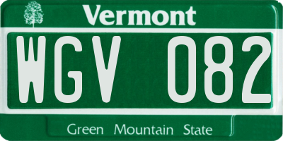 VT license plate WGV082