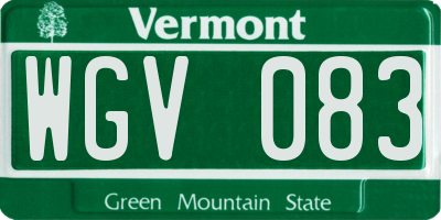 VT license plate WGV083