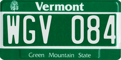 VT license plate WGV084