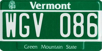 VT license plate WGV086